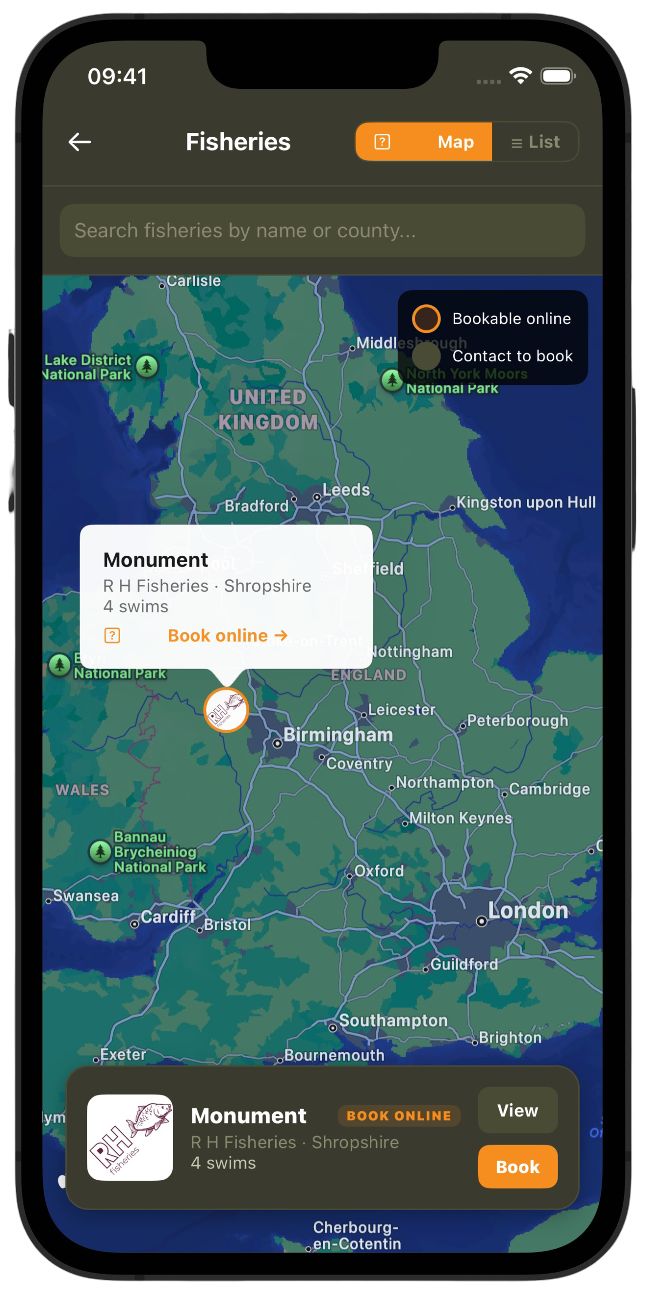 Carp Army Fishery Map